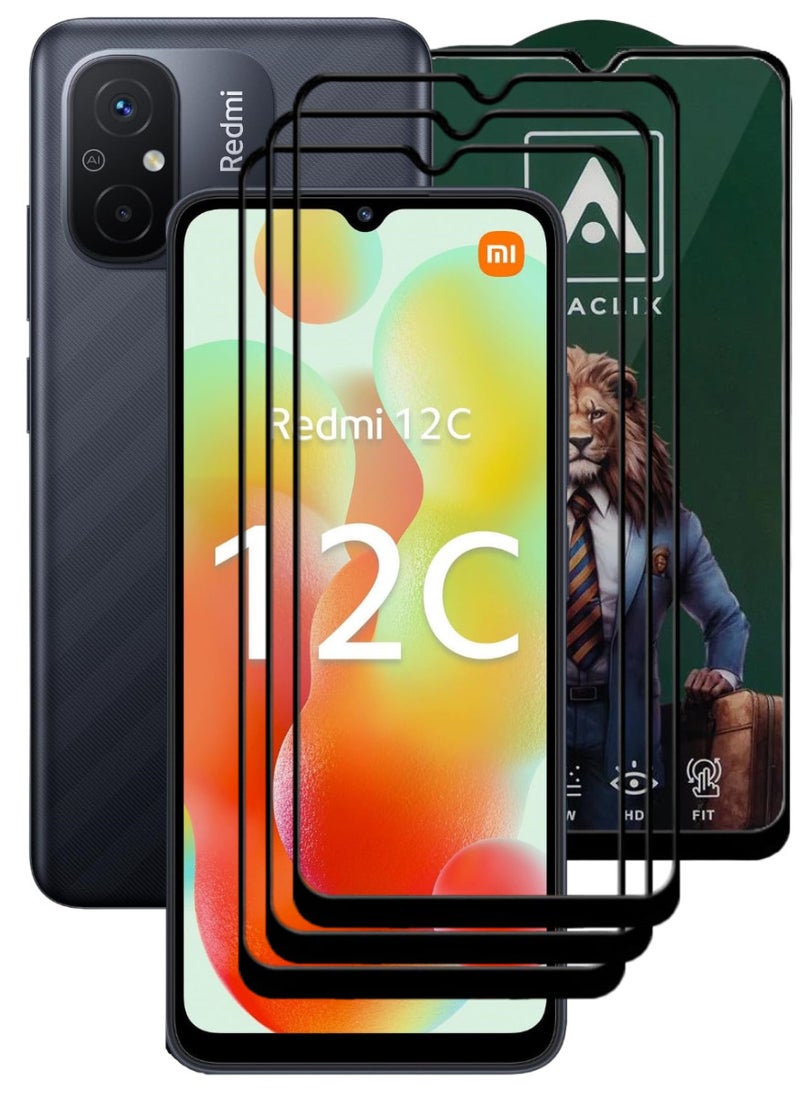 ACLIX 3 Pieces Antistatic ESD Dustproof Premium Quality High Definition Tempered Glass Screen Protector Designed For Xiaomi Redmi 12C - Image 1