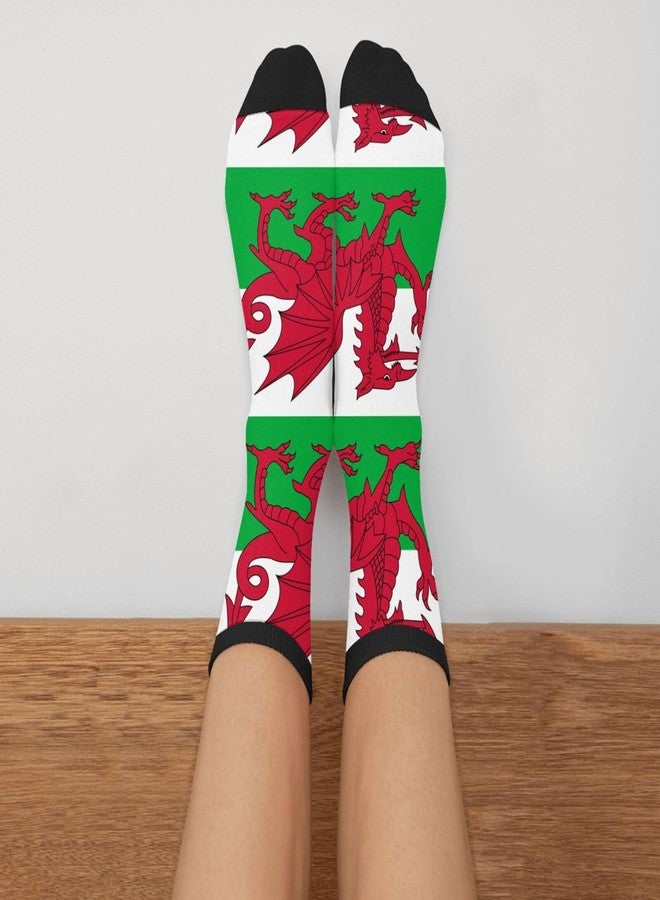 MOLIAN Welsh Dragon Flag Women Men Novelty Socks Funny Crazy Dress Sock - Image 3