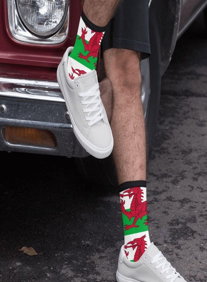 MOLIAN Welsh Dragon Flag Women Men Novelty Socks Funny Crazy Dress Sock - Image 5