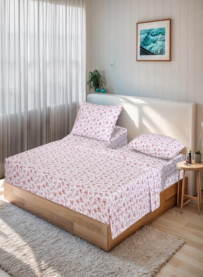 RUVANTI 100% Cotton Split King Sheets Sets for Adjustable Bed, 5 PCs, Soft & Breathable Percale Weave Bedding, Deep Pocket 16", Hotel Standard, Crisp Cool Feel & Durable, Floral Sheet, Bouquet - Image 2