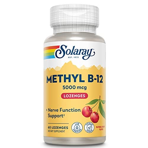 Solaray Methyl B12, Lozenge, Cherry (Btl-Plastic) 5000mcg | 60ct - Image 1
