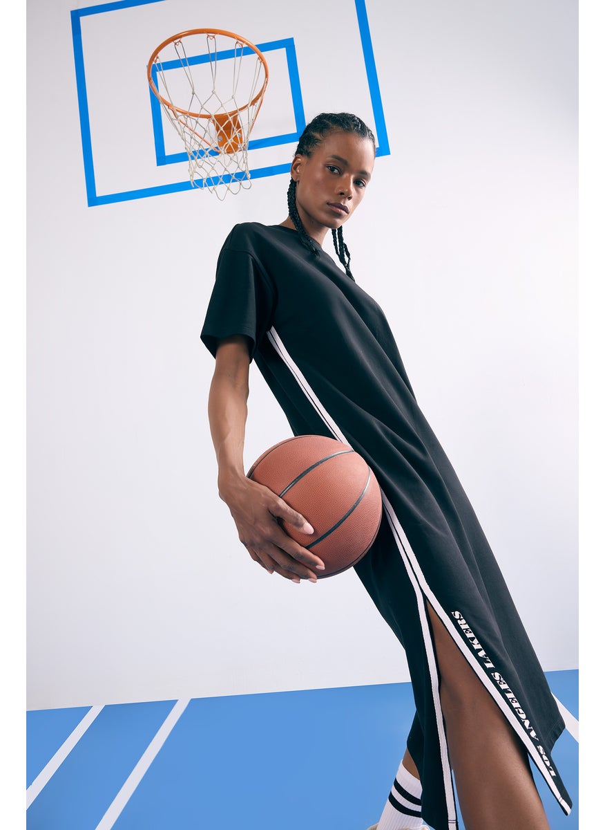 DeFacto Woman Oversize Fit Pique NBA Los Angeles Lakers Licensed Dress  - Image 3