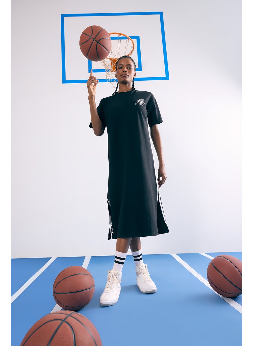 DeFacto Woman Oversize Fit Pique NBA Los Angeles Lakers Licensed Dress  - Image 1