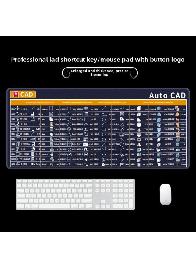 CAD Mouse Pad Shortcut Keys Pr Desk Pad Ps Keyboard Computer Excel Function Multi-function Ai-Color:800x300mm-2mm-Pattern:Professional - Gray CAD Shortcut Key Icon  - Image 2