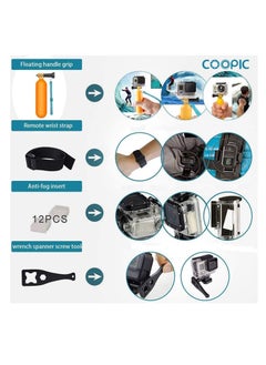 Coopic COOPIC Action Camera Accessories Kit 58 In 1 Compatible with Gopro MAX GoPro Hero 8 7 6 5 4 3+ 3 2 1 Black SJ4000/ SJ5000/ SJ6000 DJI OSMO Action DBPOWER AKASO Xiaomi Yi APEMAN WiMiUS Lightdow  - Image 4