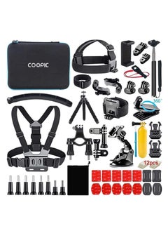 Coopic COOPIC Action Camera Accessories Kit 58 In 1 Compatible with Gopro MAX GoPro Hero 8 7 6 5 4 3+ 3 2 1 Black SJ4000/ SJ5000/ SJ6000 DJI OSMO Action DBPOWER AKASO Xiaomi Yi APEMAN WiMiUS Lightdow  - Image 1