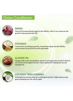 Quat Onion Conditioner With Red Onion Seed Oil Extract Black Seed Oil & Provitamin B5 No Parabens Mineral Oil Silicones Color & Peg 300 Ml  - Image 3