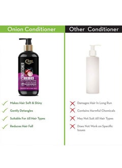 Quat Onion Conditioner With Red Onion Seed Oil Extract Black Seed Oil & Provitamin B5 No Parabens Mineral Oil Silicones Color & Peg 300 Ml  - Image 5