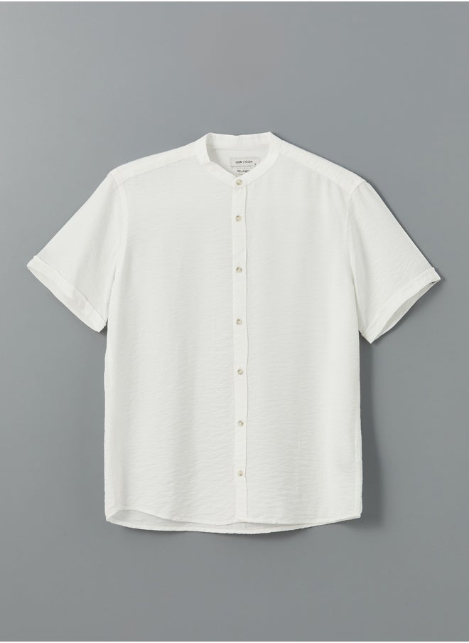 LC WAIKIKI Grandad Collar Short Sleeve Men'S Shirt  - Image 1