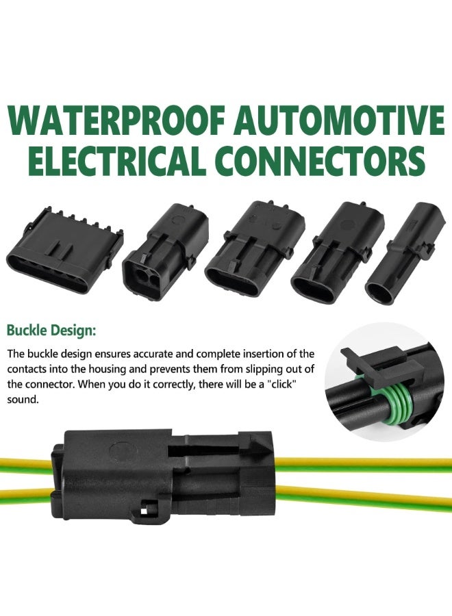 مجموعة من 360 قطعة من موصلات الأسلاك، 20 مجموعة من موصلات الأسلاك الكهربائية للسيارات، 1/2/3/4/6 دبابيس، ذكر وأنثى، مقاومة للماء، مناسبة للسيارات والدراجات النارية والسكوتر والشاحنات والقوارب. - Image 4