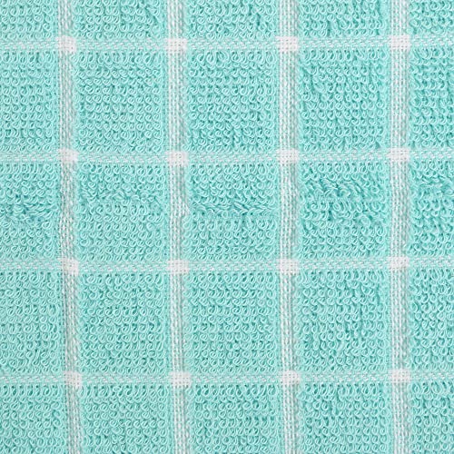 Design Imports DII Basic Terry collection Windowpane Dishcloth Set  12x12  Aqua  6 Piece - Image 3
