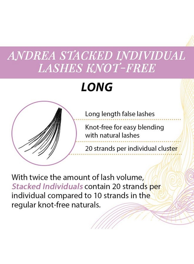 Andrea Stacked Individuals False Lashes Knotfree Long Black 4 Packs - Image 3