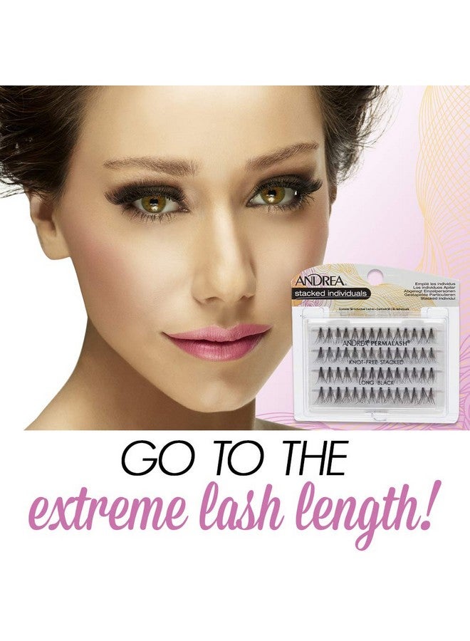 Andrea Stacked Individuals False Lashes Knotfree Long Black 4 Packs - Image 2