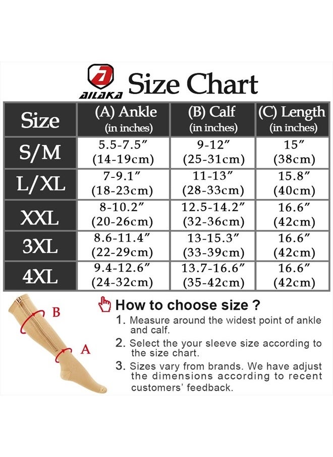 Ailaka Medical 15-20 mmHg Zipper Compression Socks Women Men  - Image 5