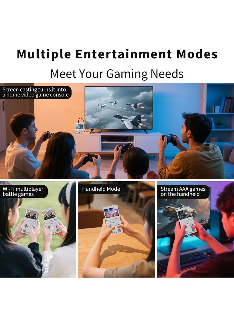 ANBERNIC  RG34XXSP Flip Handheld Gaming Console, 3.4-Inch IPS screen, Linux64-bit Single Player Gaming Console, 64G TF Dual Slot, 3300mAH Battery, WIFI Bluetooth, Portable Handheld Style Foldable Retro Video game player - Image 2