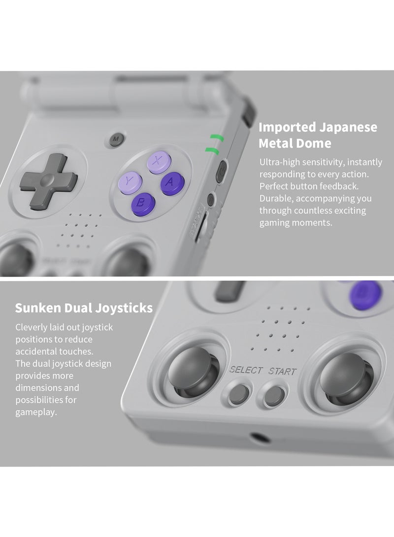 ANBERNIC  RG34XXSP Flip Handheld Gaming Console, 3.4-Inch IPS screen, Linux64-bit Single Player Gaming Console, 64G TF Dual Slot, 3300mAH Battery, WIFI Bluetooth, Portable Handheld Style Foldable Retro Video game player - Image 3