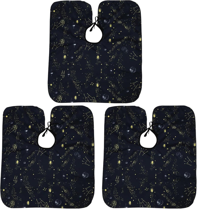 Gatuida Haircut Cape 3pcs Set Waterproof Hairdressing Apron with Night Sky Pattern for Barber Accessories - Image 1