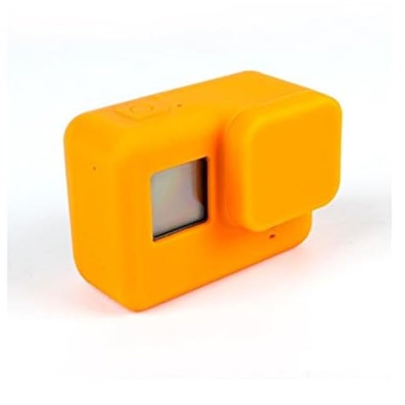 Action Pro Silicone Rubber Case + Lens Protective Cap Cover Compatible with GoPro Hero 7/6/5 Action Camera (Orange) - Image 4