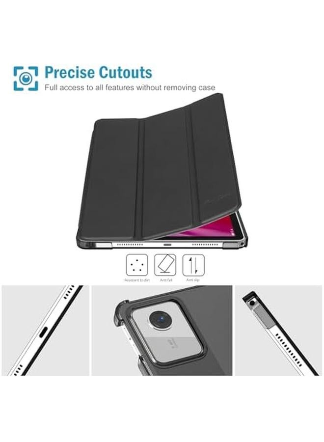 Procases Smart Case For Lenovo Tab M11 11" 2024 Tb330Fu With Pen Holder Slim Stand Tri Fold Hard Shell Protective Tablet Cover Translucent Back Case Support Auto Wake Sleep Black - Image 5
