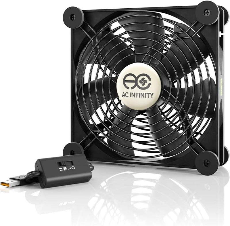 AC Infinity MULTIFAN S4, Quiet 140mm USB Fan, UL-Certified for Receiver DVR PlayStation Xbox Computer Cabinet Cooling - Image 1