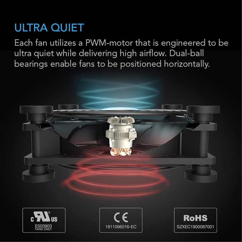 AC Infinity MULTIFAN S4, Quiet 140mm USB Fan, UL-Certified for Receiver DVR PlayStation Xbox Computer Cabinet Cooling - Image 4