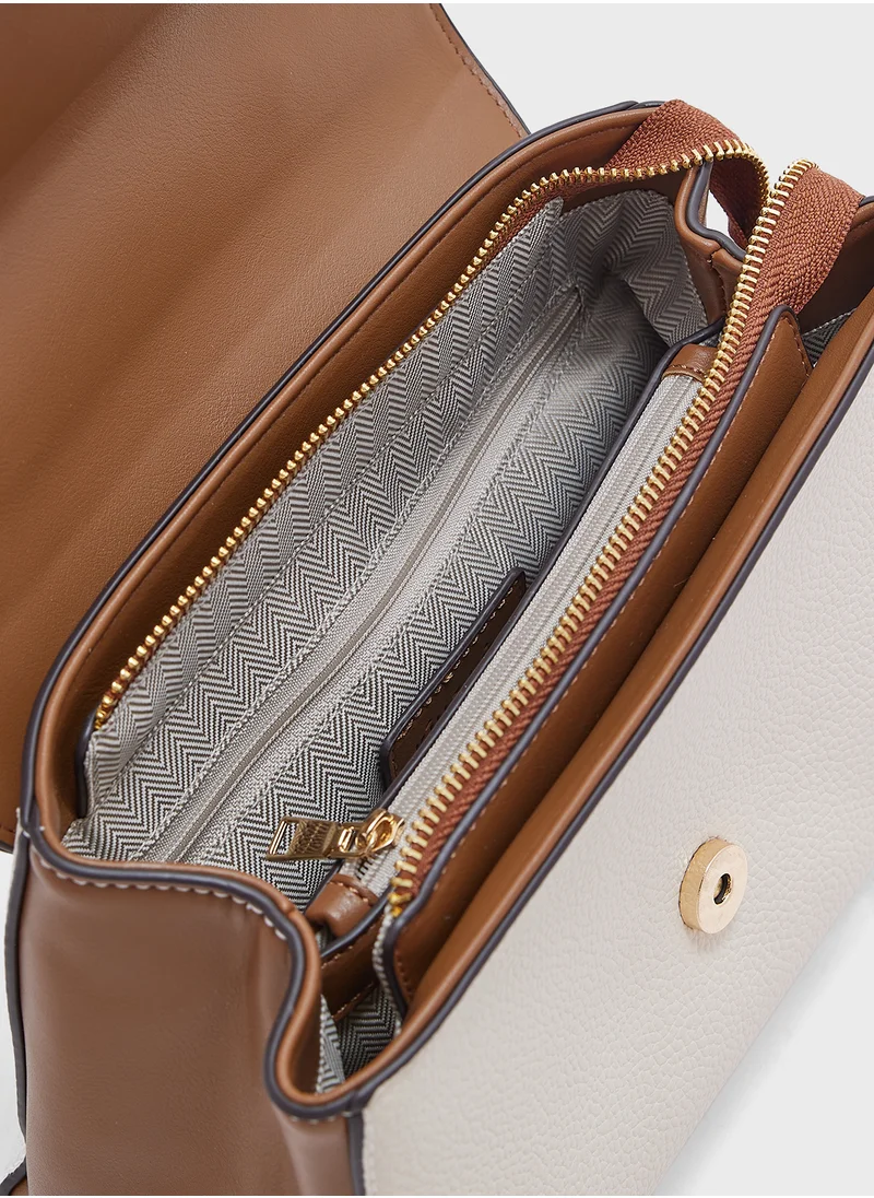 Khizana Canvas Satchel Bag With Horse Bit Buckle