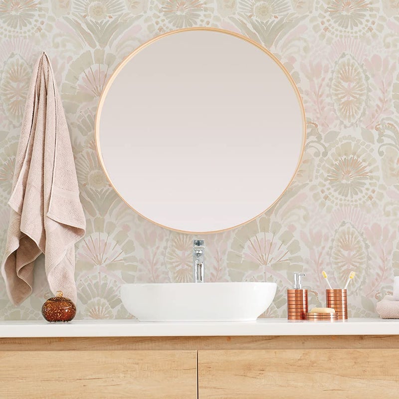 Tempaper Pink Bohemia Damask Removable Peel and Stick Boho Wallpaper, 20.5 in X 16.5 ft, Made in the USA - Image 3