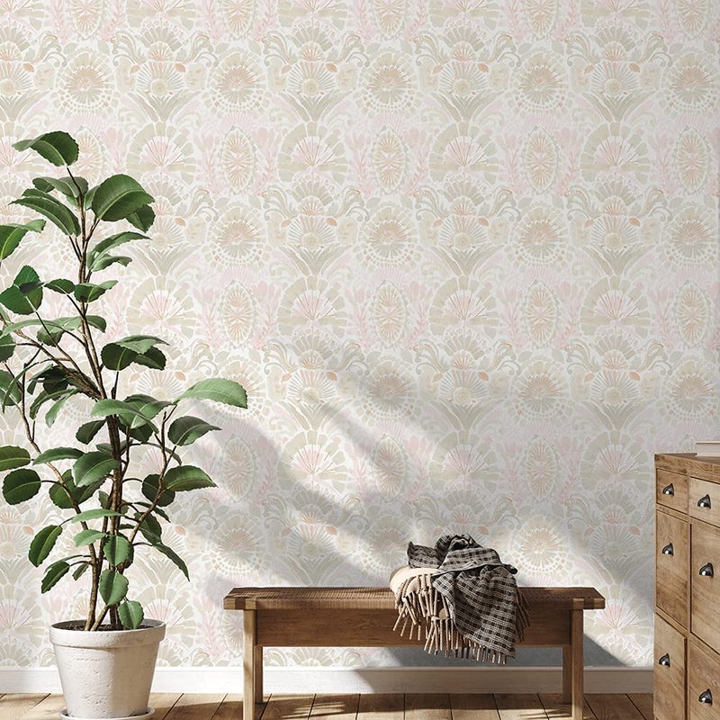 Tempaper Pink Bohemia Damask Removable Peel and Stick Boho Wallpaper, 20.5 in X 16.5 ft, Made in the USA - Image 4