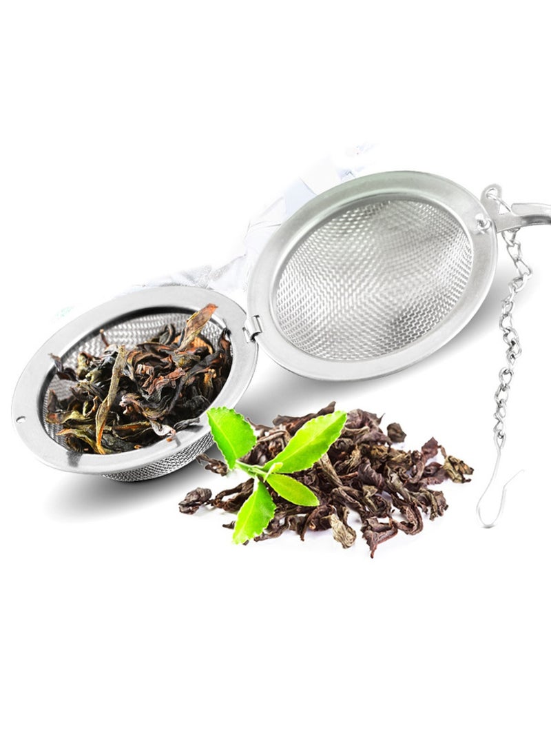 بيوينتي 2 قطعة مصفاة شاي شاي شبكية كروية شبكية 2 قطعة مصفاة شاي مصفاة شاي ممتازة بفاصل شاي فاصل مع خطاف سلسلة ممتد - Image 3