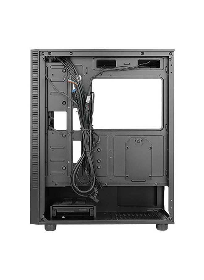 ANTEC - Antec NX410 ATX Mid Tower Case, Black, Tempered Glass Side Panel, Full Side View, Pre-Installed 2x 140mm RGB Fans (Front), 1x 120mm ARGB Fan (Rear), 7 Expansion Slots, 280mm Radiator Support, Cable Management System, High-Airflow Design, Supports GPU up to 370mm, PSU Shroud, Easy-Access I/O Ports, Black | NX410 - Image 1