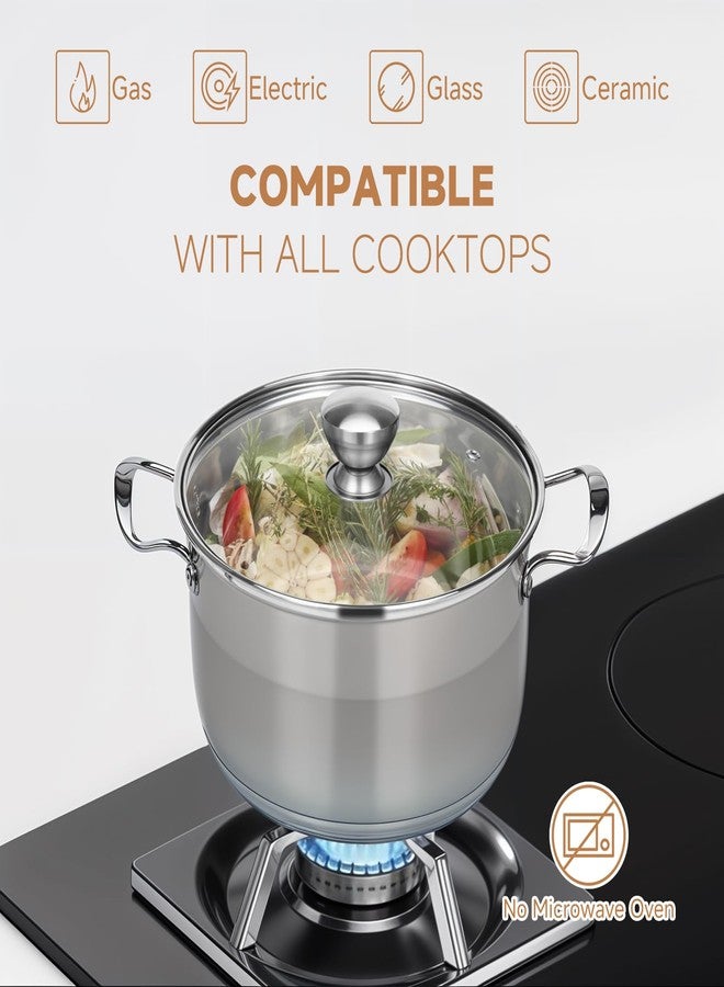 Ohtomber Stainless Steel Stock Pot - 12 Quart Large Cooking Pot with Lid for Pasta, Soup, Spaghetti, Nonstick Thick Base Deep Stockpot, Kitchen Cookware for Stew, Simmer, Boiling, Canning - Image 5
