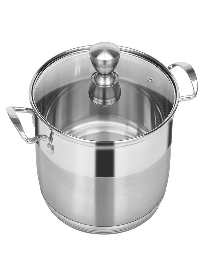 Ohtomber Stainless Steel Stock Pot - 12 Quart Large Cooking Pot with Lid for Pasta, Soup, Spaghetti, Nonstick Thick Base Deep Stockpot, Kitchen Cookware for Stew, Simmer, Boiling, Canning - Image 1