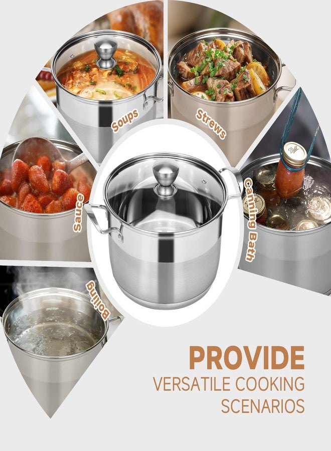 Ohtomber Stainless Steel Stock Pot - 12 Quart Large Cooking Pot with Lid for Pasta, Soup, Spaghetti, Nonstick Thick Base Deep Stockpot, Kitchen Cookware for Stew, Simmer, Boiling, Canning - Image 3