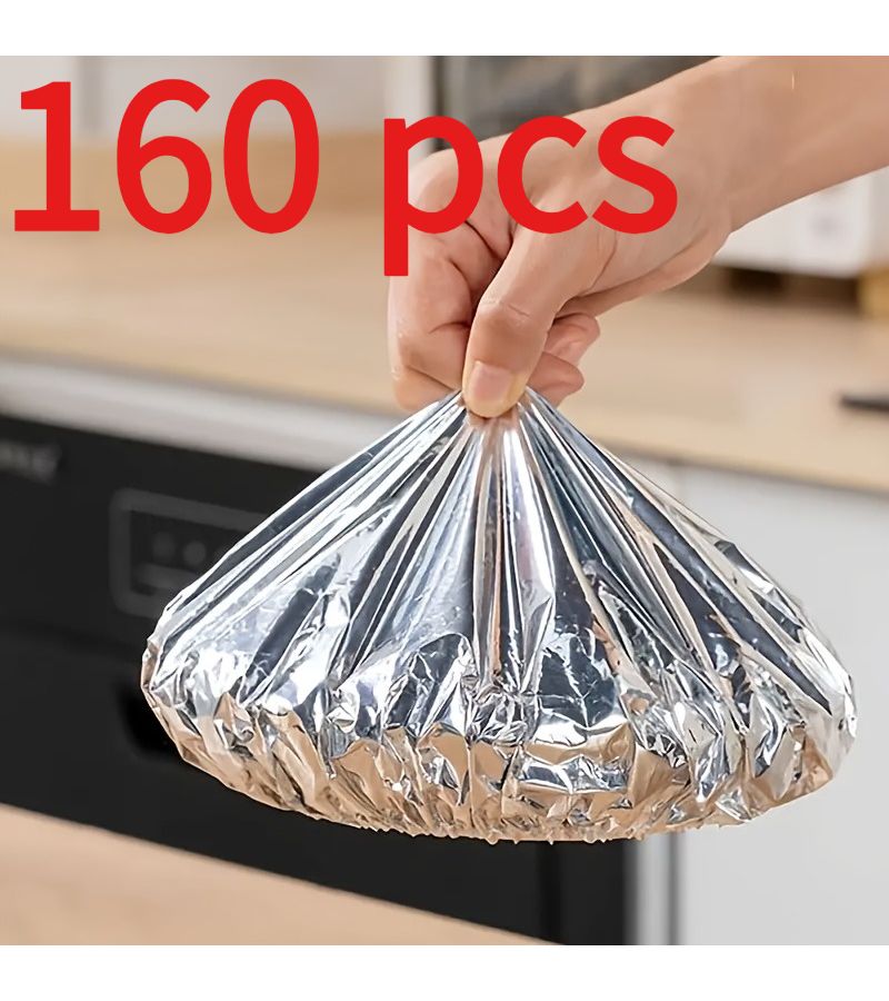 160 قطعة أغطية قصدير قابلة لإعادة الاستخدام للأطباق والأوعية، عزل الطعام في المطبخ - Image 1