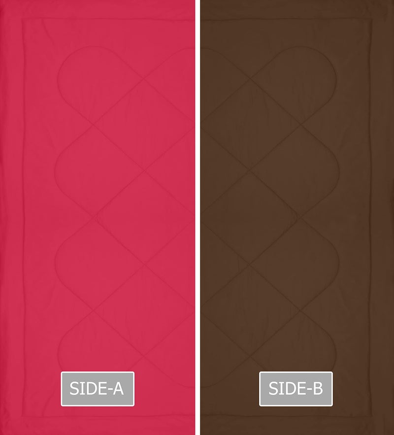 KEA Microfibre Reversible Double Bed King Size Comforter/Duvet for All Weather (Pink & Brown, 250GSM)|Comforter Double - Image 4