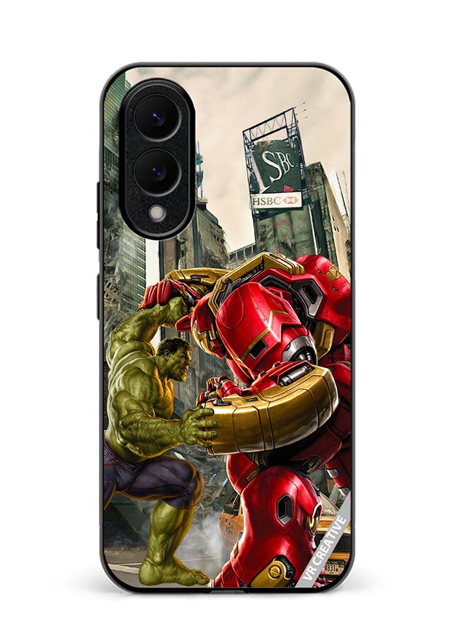 VR CREATIVE Protective Case Cover For Samsung Galaxy S25 Edge Hulk Vs Hulkbuster Design Multicolour