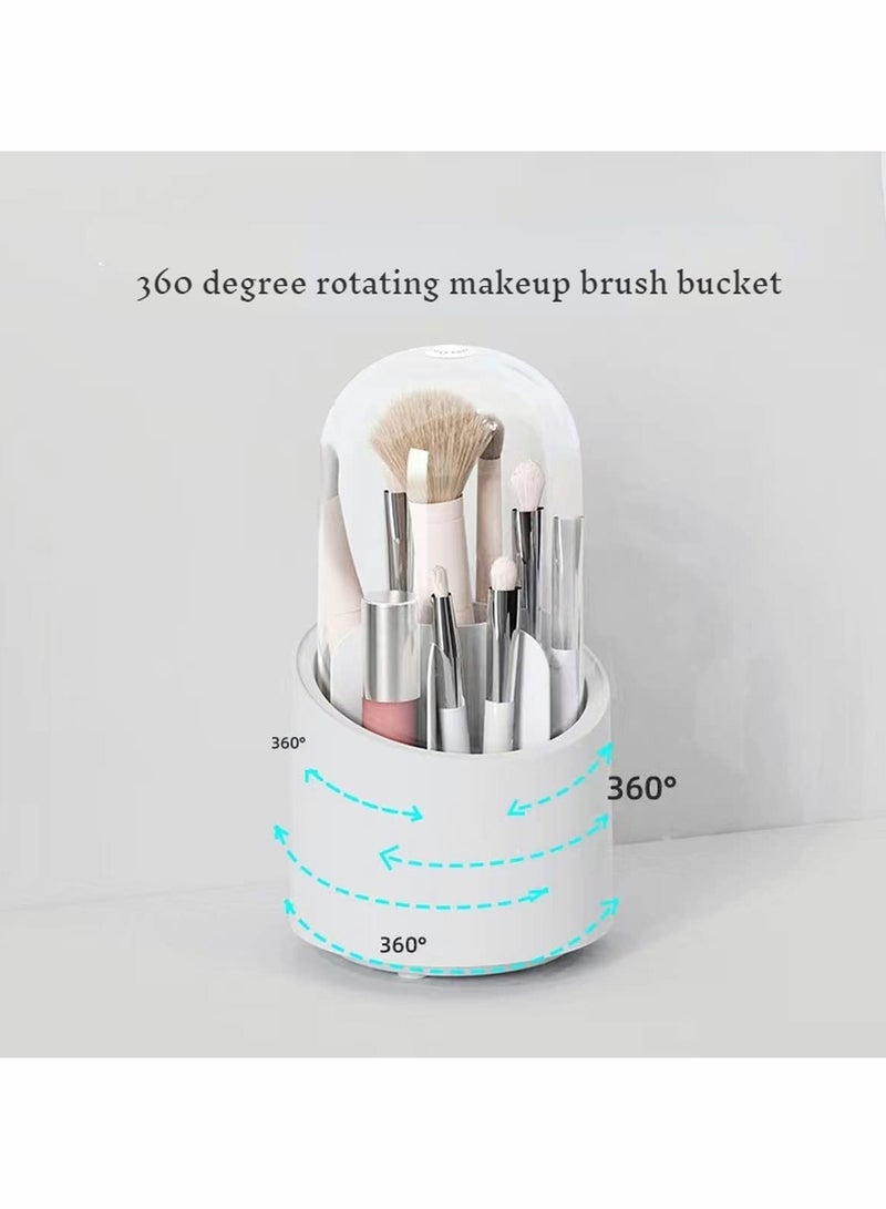 SOLARAE Makeup Brush Holder, 360 Rotating Makeup Organizer, Clear Makeup Display Cases Organizer for Vanity Organizers Brush Storage (Blue) - Image 3