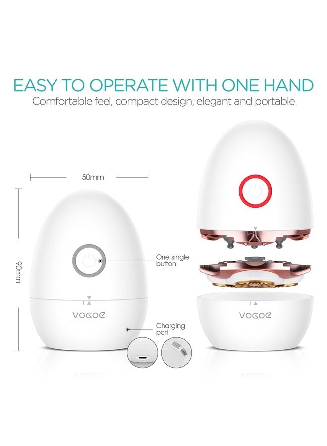 VOGOE ماكينة حلاقة كهربائية للنساء 3D شفرة دوارة عائمة مزيل الشعر للذراعين والساقين وتحت الإبط قابلة لإعادة الشحن محمولة وآمنة للاستخدام الرطب والجاف ES300 - Image 2