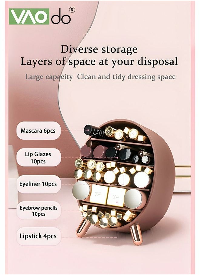 VAOdo - 5 Layers Lipstick Organizer Lipstick Holder Lipstick Storage Box Large Capacity Desktop Cosmetic Storage Box Eye Shadow Mascara Eyebrow Pencil Storage Rack - Image 1