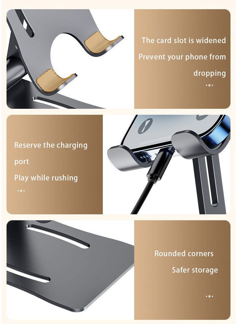 Beauenty Aluminum Alloy Adjustable Phone Holder, iPad Holder, Mobile Stand, Mobile Holder, Foldable Phone Holder, Desktop iPhone Holder Compatible with all Phones, iPhone 16/15 Series, Samsung Galaxy S24 S23 - Image 3