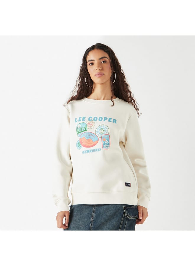 Lee Cooper Lee Cooper Logo Embossed Sweatshirt with Long Sleeves  - Image 1