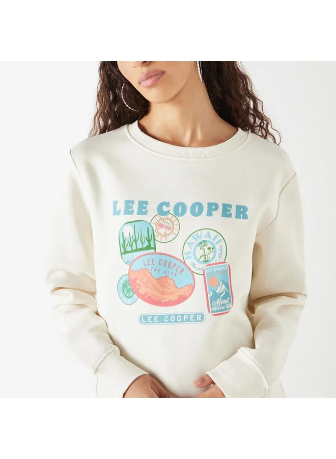 Lee Cooper Lee Cooper Logo Embossed Sweatshirt with Long Sleeves