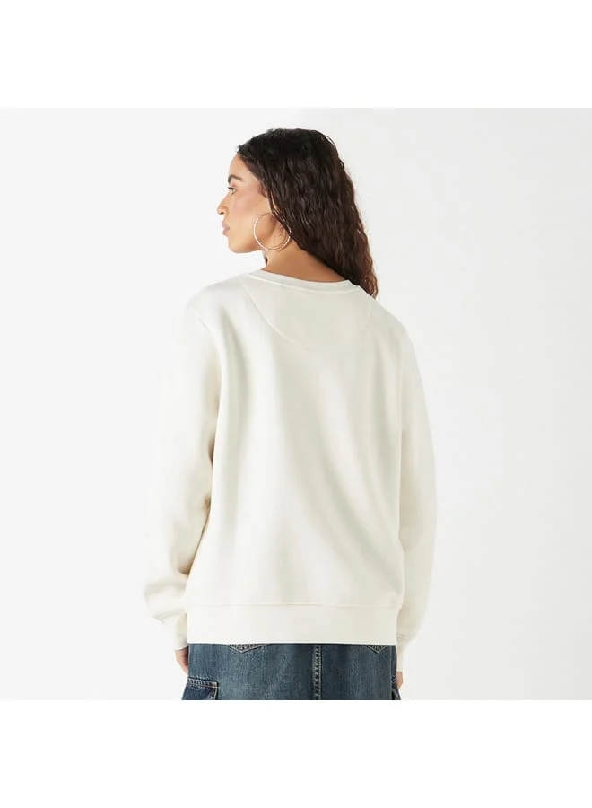 Lee Cooper Lee Cooper Logo Embossed Sweatshirt with Long Sleeves