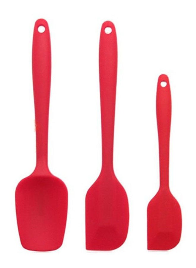 Gulfdealz 3-Piece Non-Stick Spatula Set Red - Image 1