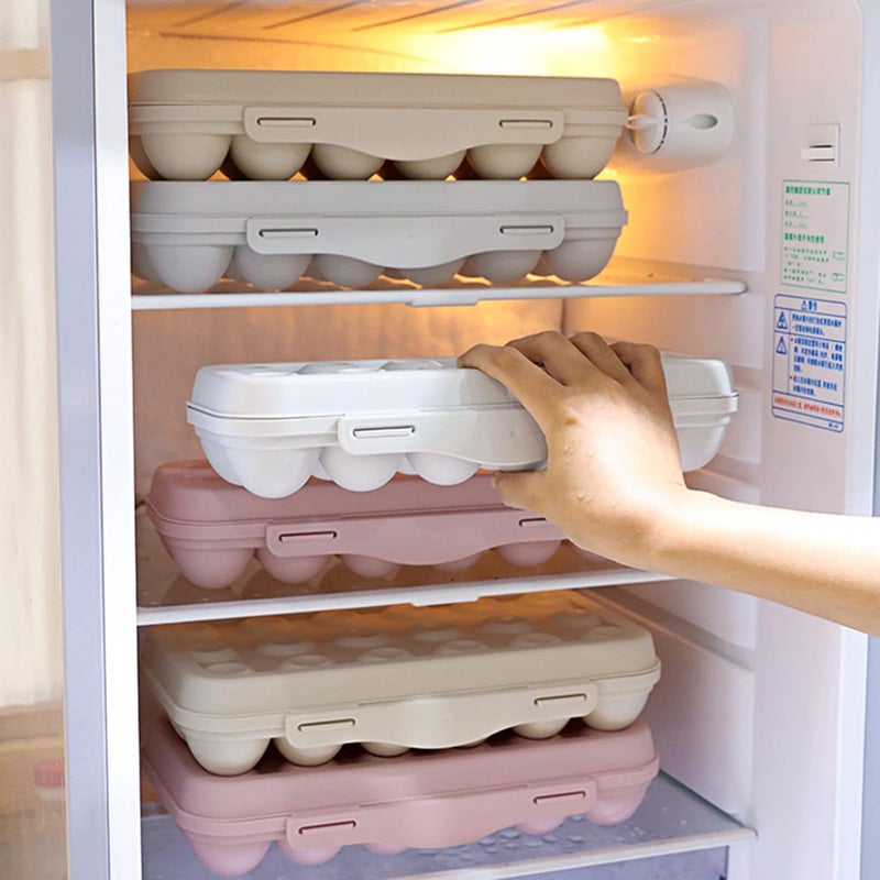 WOX MOX WOX MOX Plastic AntiBreaking Egg Tray HolderContainerStorage Organizer with Lid for Refrigerator1pcs for 18 Grid Multicolour  - Image 3