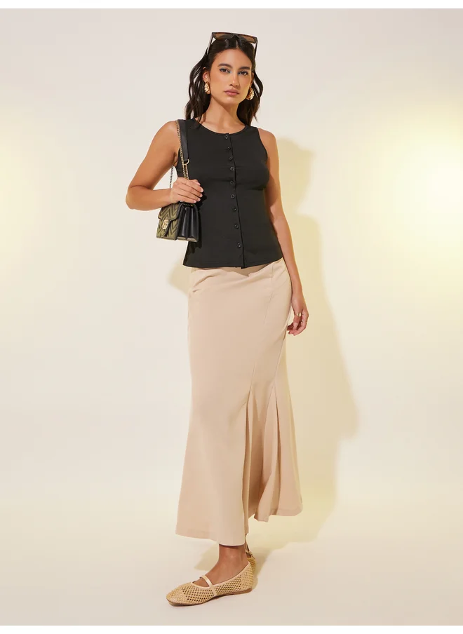 تايك تو Take Two Solid Sleeveless Basic Cardigan Knit Top
