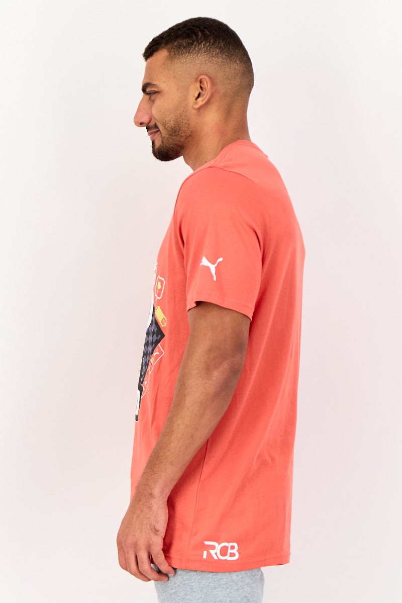 PUMA تي شيرت رياضي للرجال بأكمام قصيرة مناسب في الهواء الطلق، أحمر باهت - Image 2