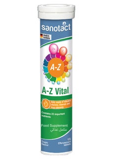 sanotact Sanotact A-Z Vital Effervescent Tablets - Comprehensive Dietary Supplement for Health and Immunity with Essential Vitamins and Minerals  - Image 1