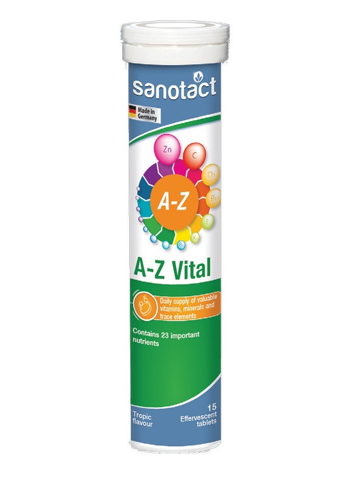 sanotact - Sanotact A-Z Vital Effervescent Tablets - Comprehensive Dietary Supplement for Health and Immunity with Essential Vitamins and Minerals - Image 1