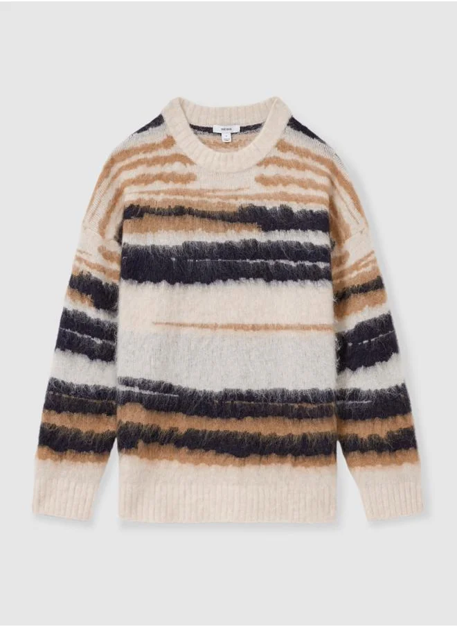 REISS Pattern Brushed Crew